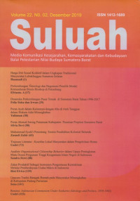 Image of Suluah : Media Komunikasi Kesejarahan, Kemasyarakatan dan Kebudayaan Suluah, Vol. 22, No. 2 Desember 2019